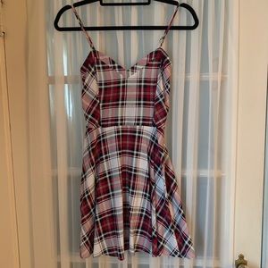 Aeropostale plaid mini sun skater dress XS